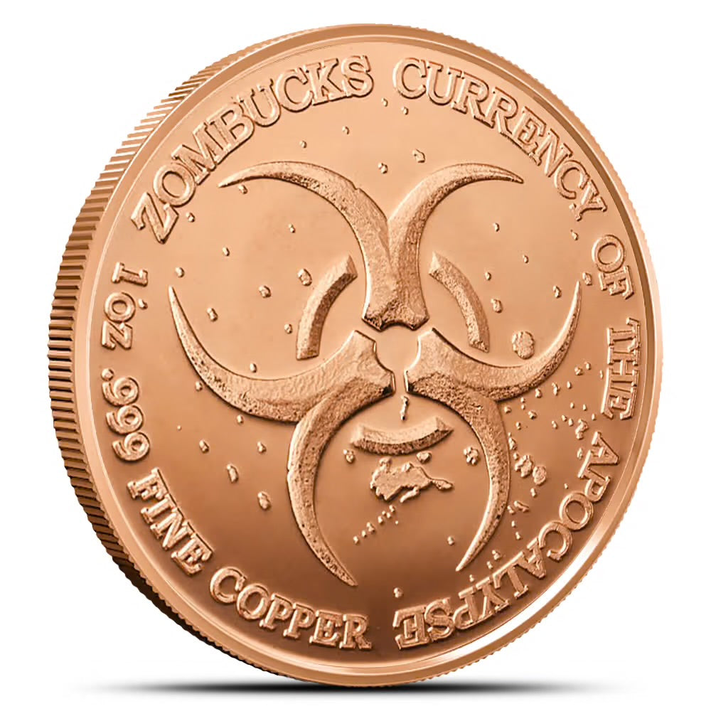 Zombucks World Necrowolf Round New 1 oz Copper