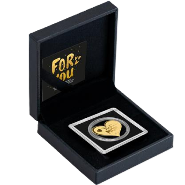 In Stock! Heart Best Mom 1/1000 oz Gold Medallion with Case
