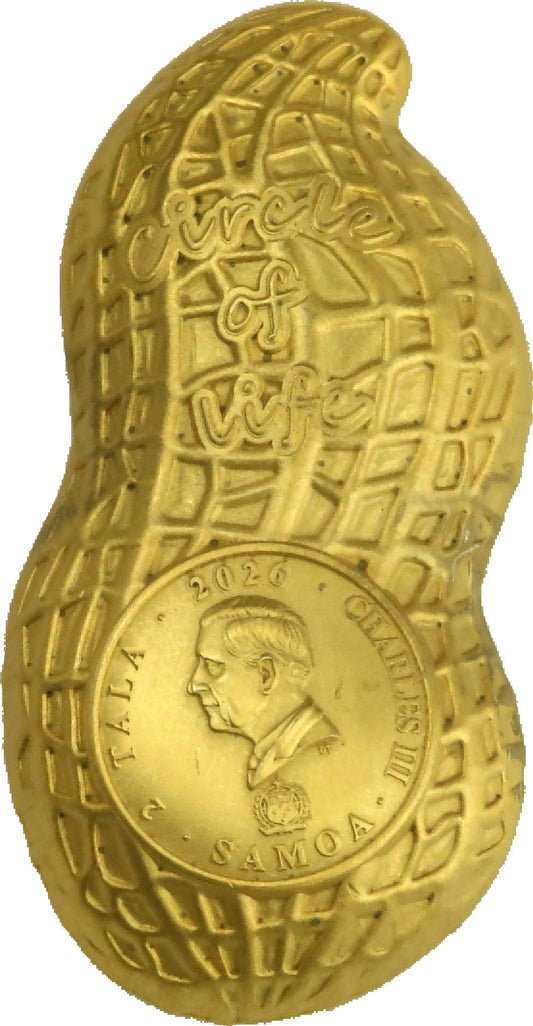 Samoa 2026 Circle of Life Peanut Shaped High Relief 1 oz Silver Coin (388 Mintage)