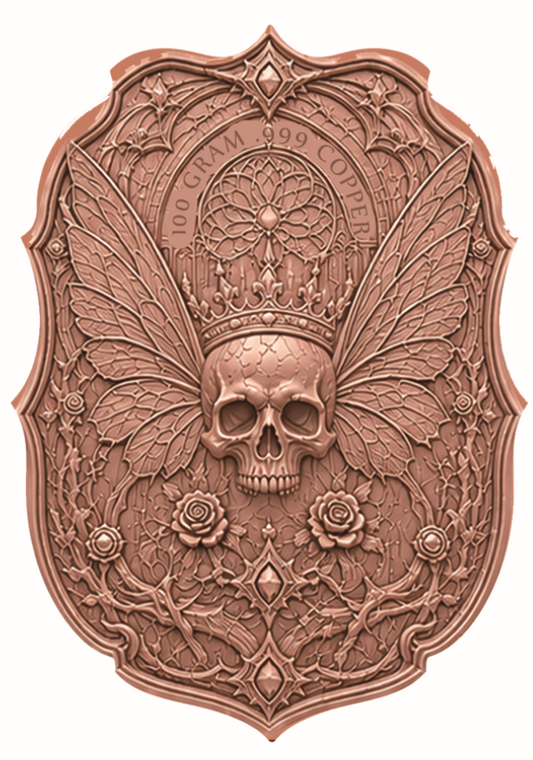 100 Gram Violeth the Goth Fairy Colorized Copper in Display Box