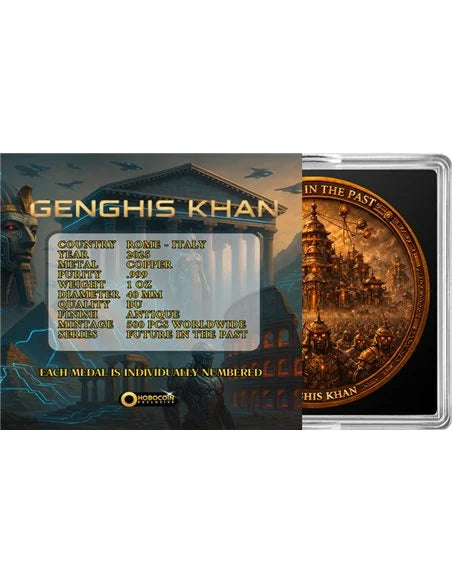 In Stock! GENGHIS KHAN Mongolia Future In The Past 1 Oz Copper Round Italy 2025