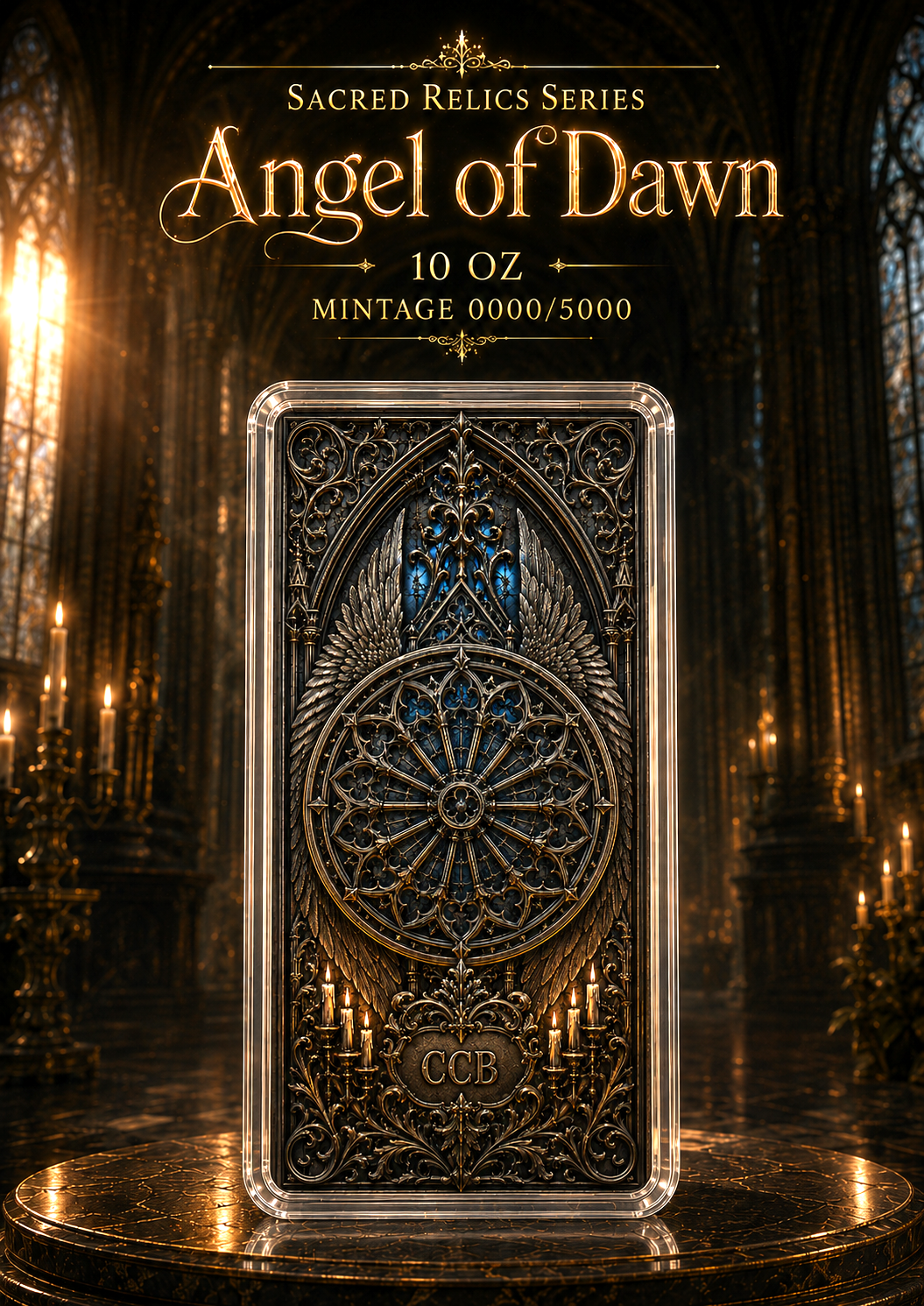 2026 Angel of the Dawn 10oz Avdp Colorized .999 Copper Bar
