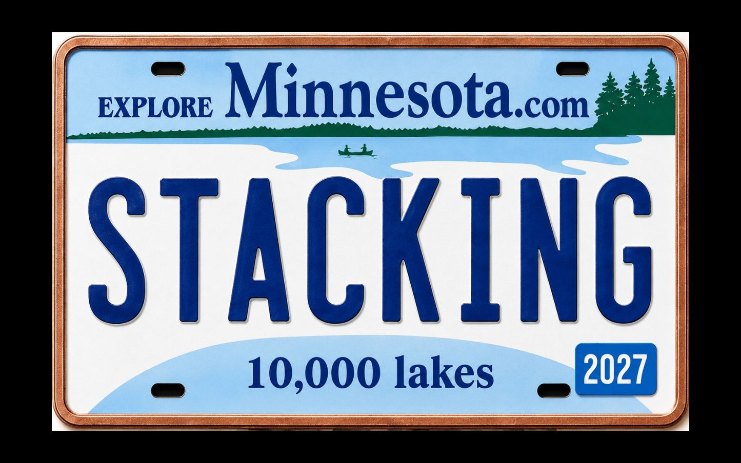 2027 INDIANA Stacking Across America License Plate Colorized 1 oz Copper Bar (Series 1) (07/07)