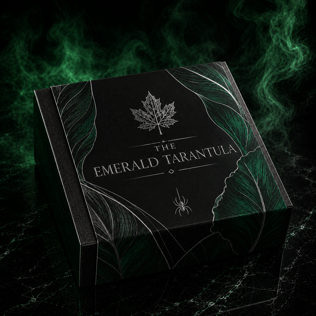 14-Hour offer! The Emerald Tarantula 1 oz .999 Fine Silver Gilded Maple with 3D Jewel Spider