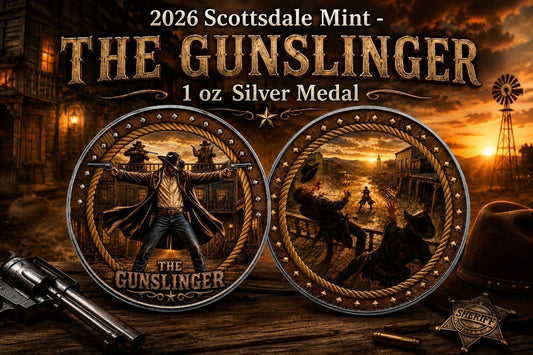 Scottsdale Mint 2026 The Gunslinger 1 oz Silver Colorized Medal (Mintage TBD)