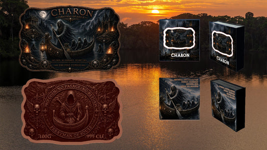 100 Gram Charon - Ferryman of Souls Colorized Copper in Display Box
