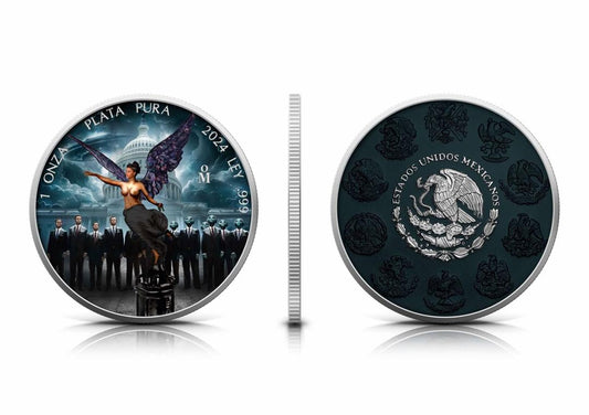 In Stock! 2024 Mexico Libertad - Black Holo Series #3 Last Release - Dark Secrets Libertad 1 oz Silver (299 mintage)