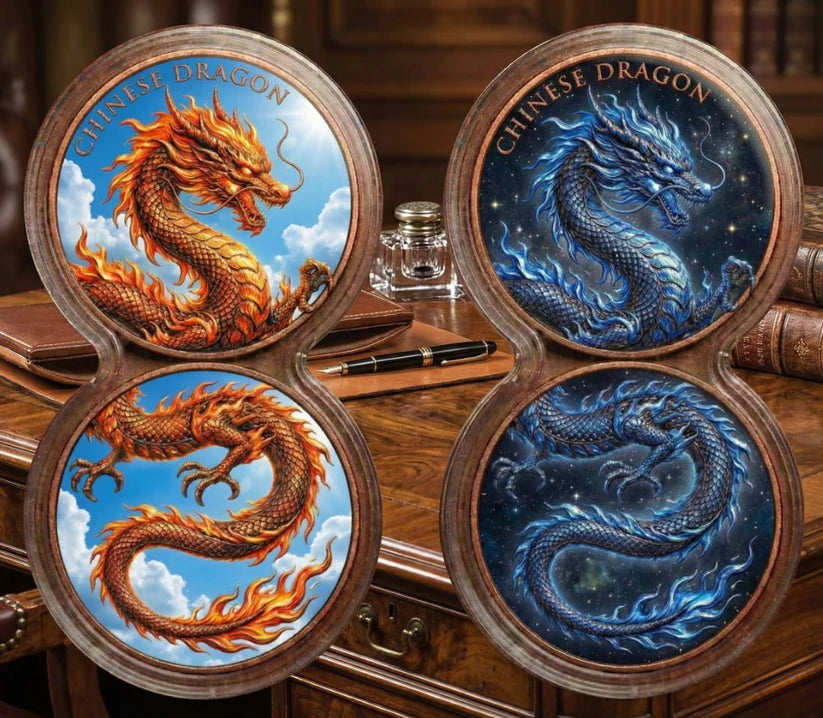 In Stock! 2026 Chinese Dragons Day & Night Edition .999 Fine Copper Infinity Medals