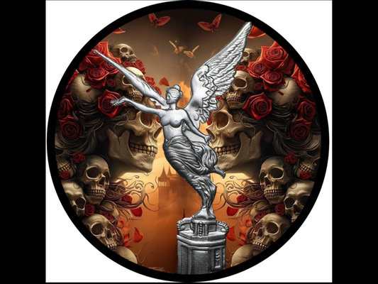 In Stock! 2024 Mexico Libertad Skulls in Roses 1 oz Colorized Silver Art Coin (100 Mintage)