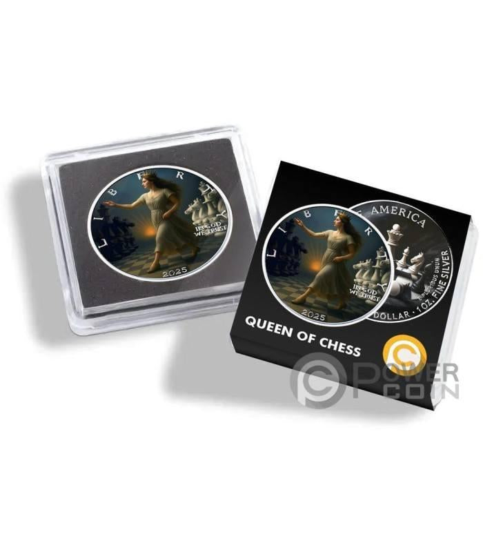 In Stock! QUEEN OF CHESS 1 Oz Silver Coin 1$ USA 2025