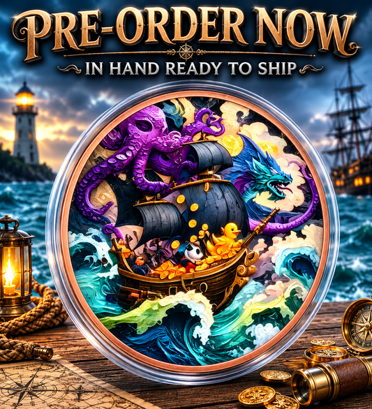 Stackin & Quackin Series #1: Quackin's Treasure 5 oz Colorized Copper Medal