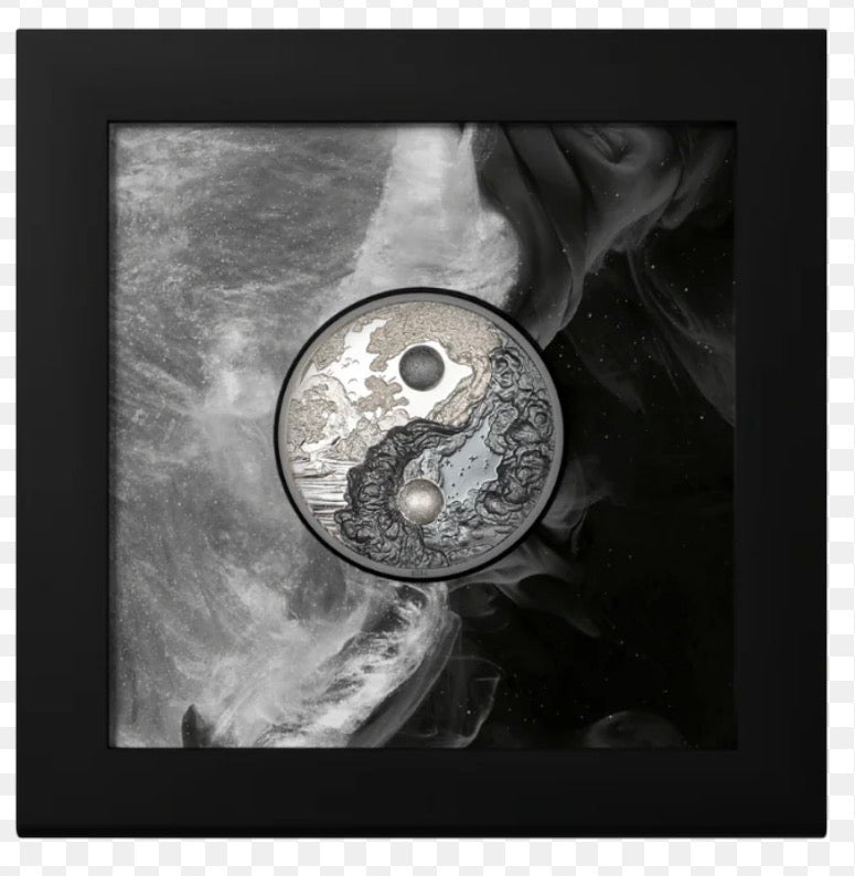 In Stock! 2024 Ultra High Relief Yin & Yang Silver Black Proof 1 oz Silver