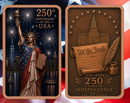 In Stock! 250 Gram America's 250 Bar Colorized Copper in Display Box