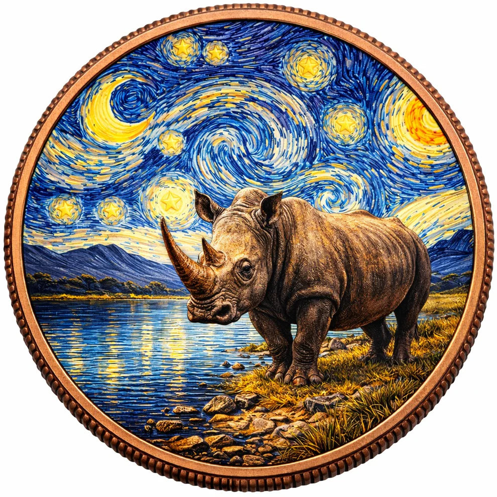 You get ALL 5! 2026 African Big 5 Starry Night Fusion 1oz .999 Copper in Blister