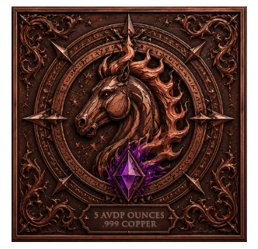 See the back! 5oz Nightmare Steed Colorized Copper in Square Capsule