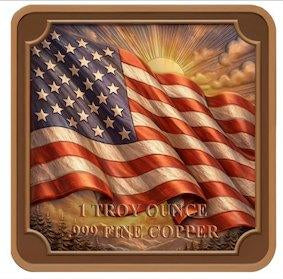 2nd Amendment Eagle Colorized UHR 1 oz Copper Medal in Stackable Capsule (02/10)