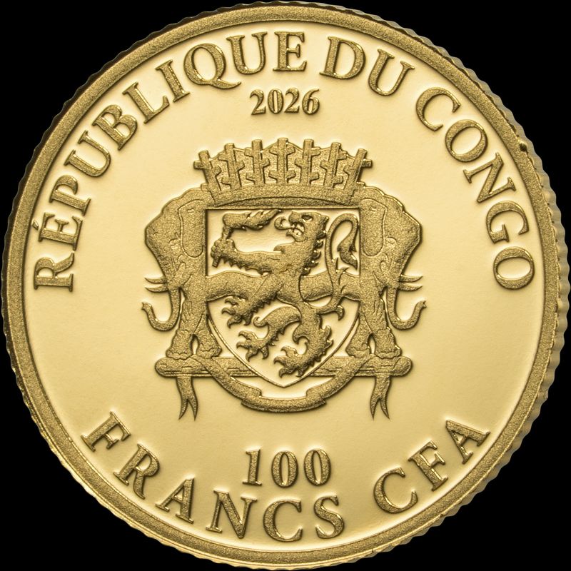 2026 Congo Roses of Gold 0.5g Gold Coin in Card (02/09)