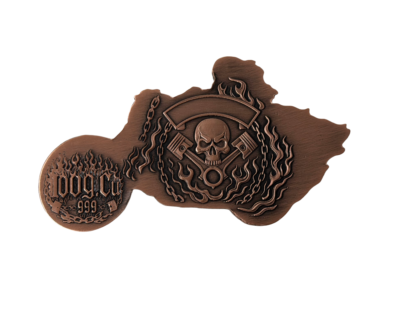 100 Gram Bone Queen Biker Colorized Copper in Display Box