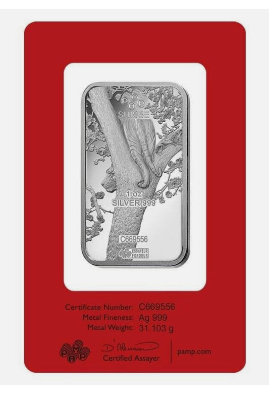 In Stock! 2022 Pamp Lunar Calendar Series Tiger 1 oz .999 Fine Silver Bar