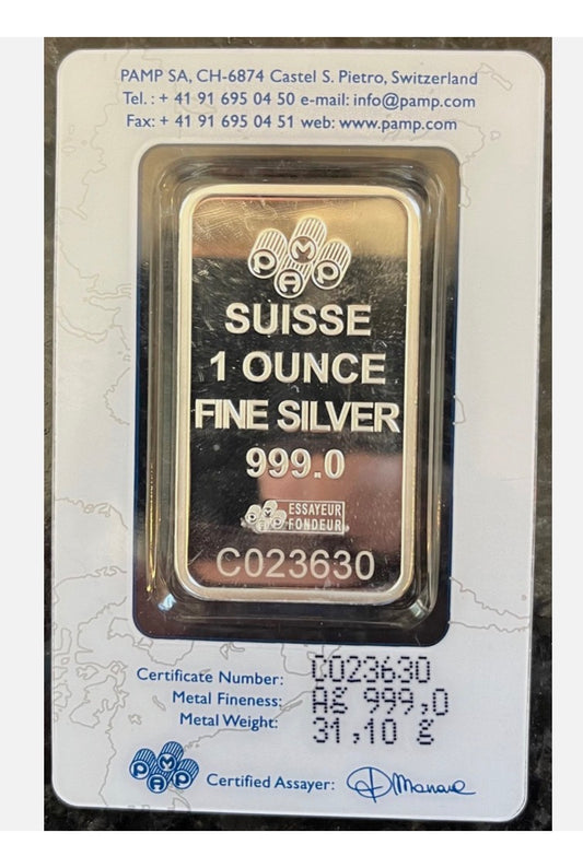 In Stock! PAMP Suisse 1 oz .999 Fine Silver Fortuna Bar Sealed in Assay Rare Blue card