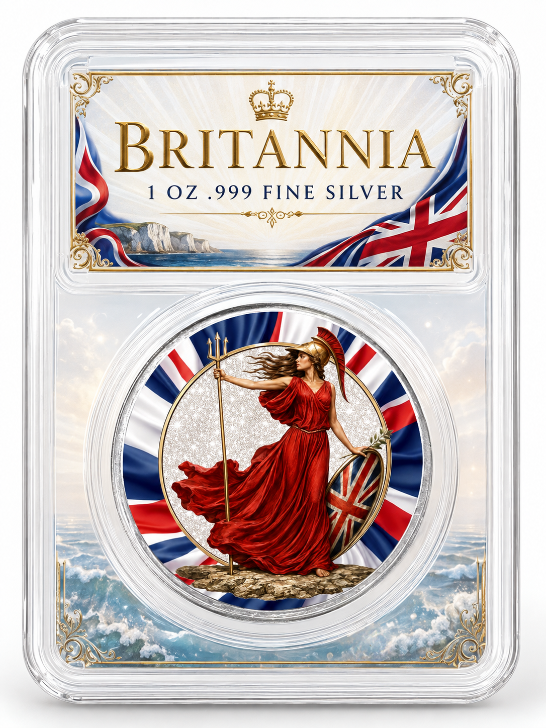 In Stock! 2023 Britannia "A Night in Britannia" Colorized 1Oz .999 Fine Silver Coin