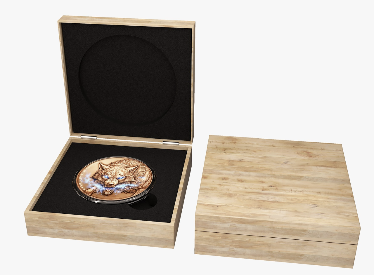 Spirit Wolf High Relief 1 Kilo Copper Medal (02/17)