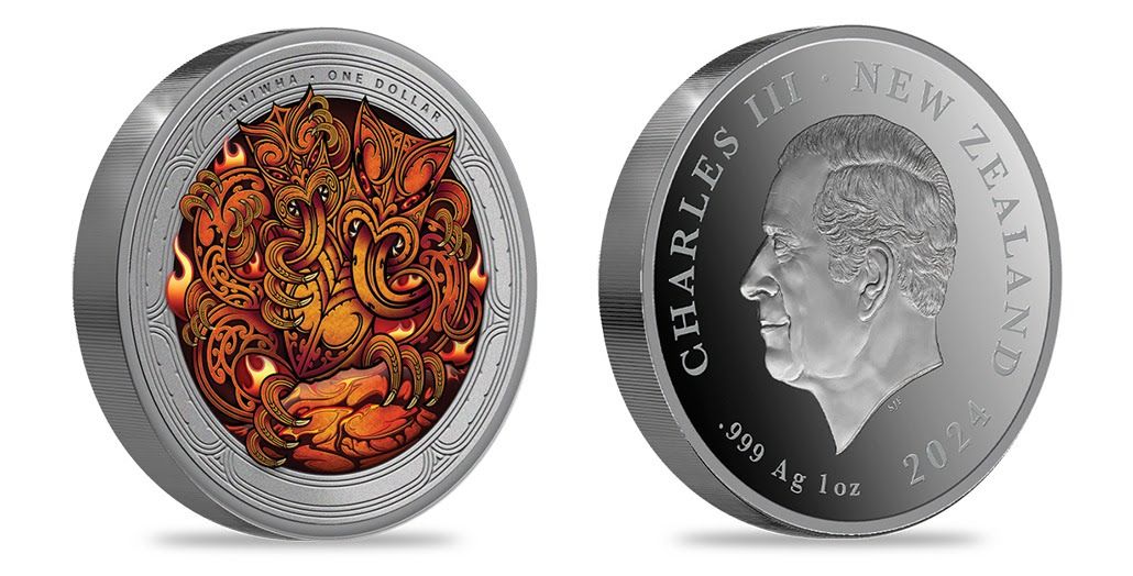 In Stock! 2024 New Zealand Taniwha Colorized Proof 1 oz Silver Coin