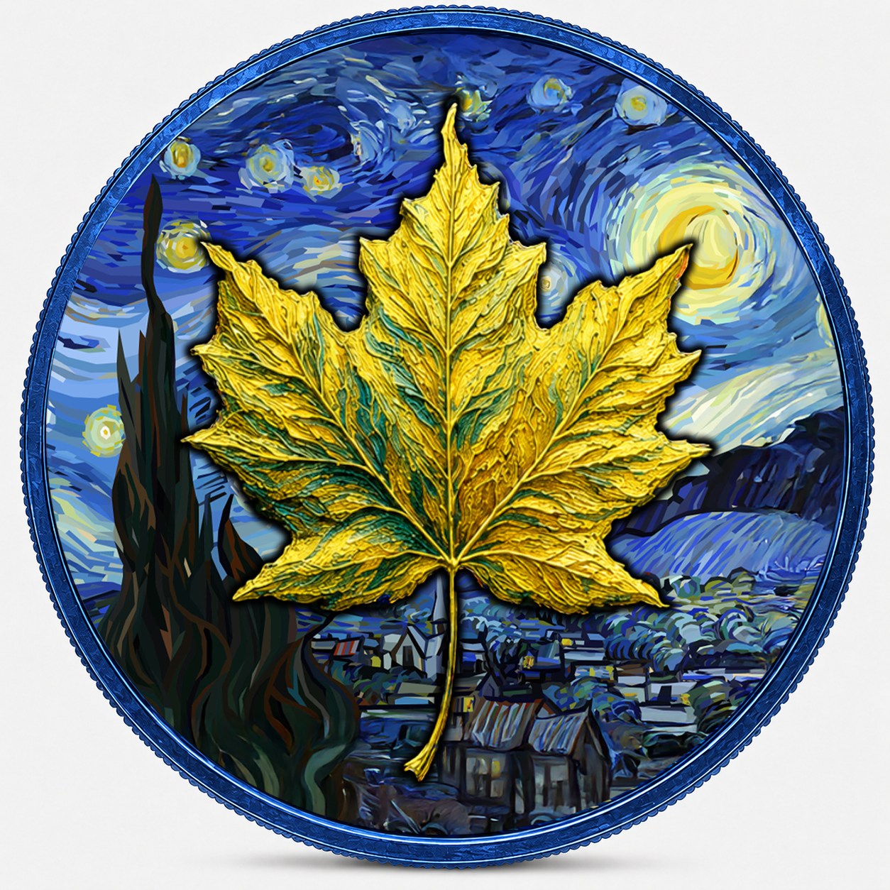 In Stock! 2015 Canada Maple Starry Night Over Canada 1oz .9999 Silver Coin