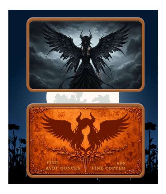 In Stock! 5oz Dark Angel Colorized Copper in Capsule