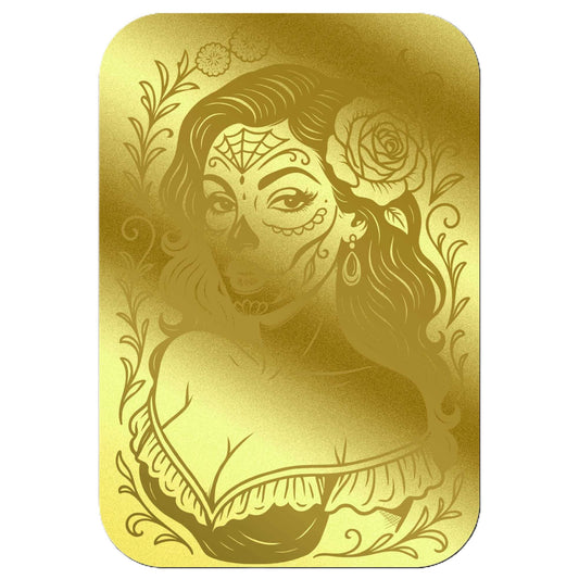 2026 Liberia Dia De Los Muertos Roses 1/1000 oz Gold Coin in Card (02/26)