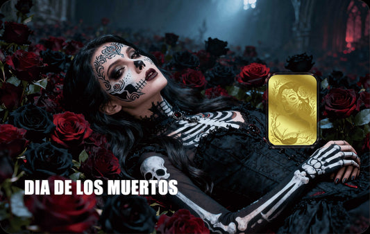 2026 Liberia Dia De Los Muertos Roses 1/1000 oz Gold Coin in Card (02/26)