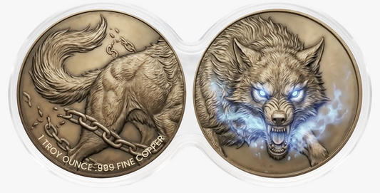 Spirit Wolf 2 x 1 oz Copper Medal Set in Stackable Infinity Capsule (03/04)