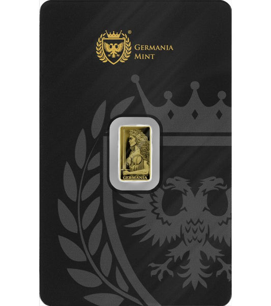 Germania Mint Lady Germania Minted 1/200 oz Gold Bar in Card (03/06)
