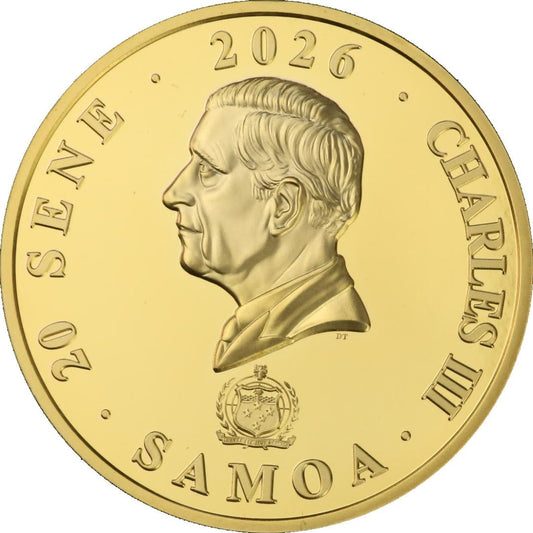 ONE DAY OFFER: Samoa 2026 Three Hares Sharing Three Ears 24g CN Gilded 40mm Coin in Box w/COA (5000 Mintage)