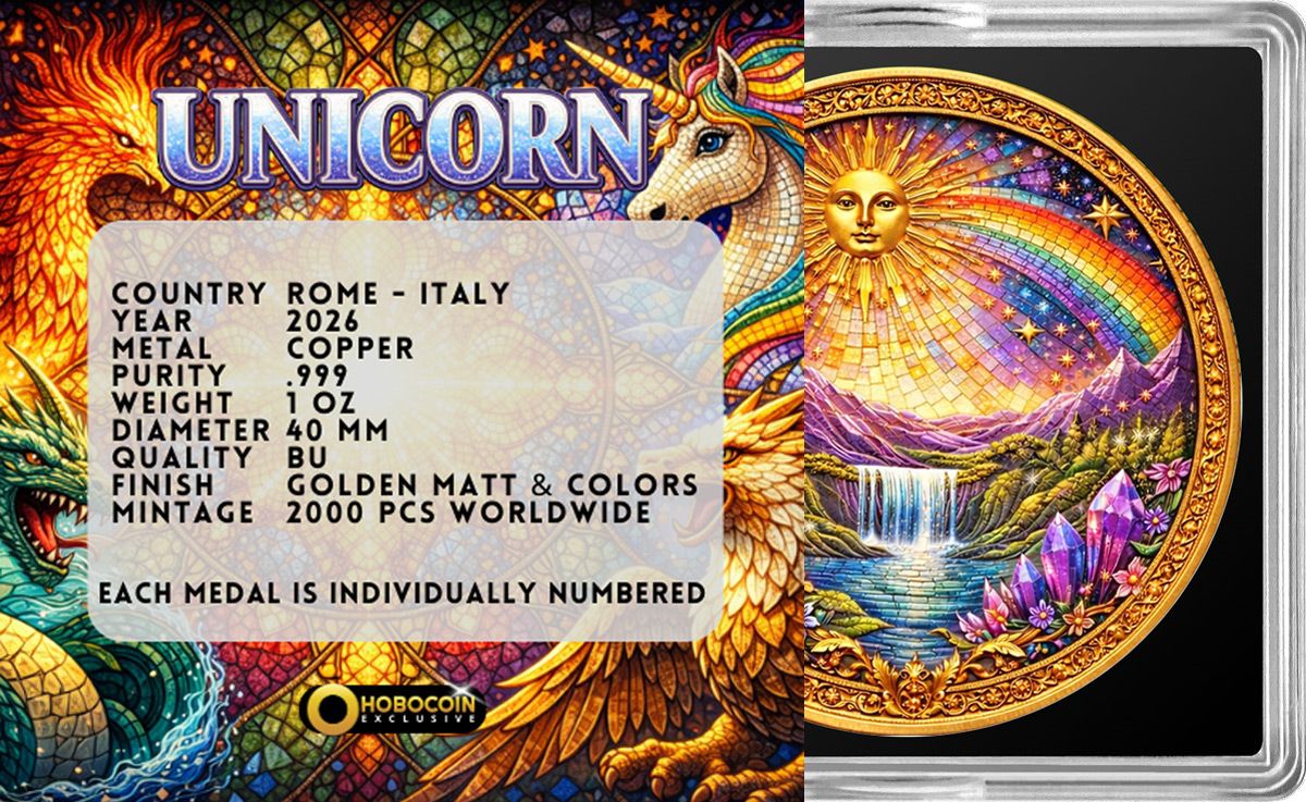 Unicorn Mythic Mosaic 1 oz Copper Round (03/09)