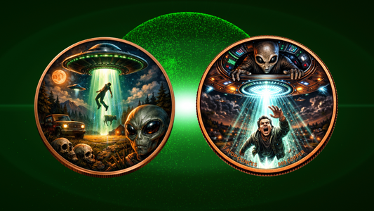 See the back! Alien Invasion Double Sided Color 5 oz Copper