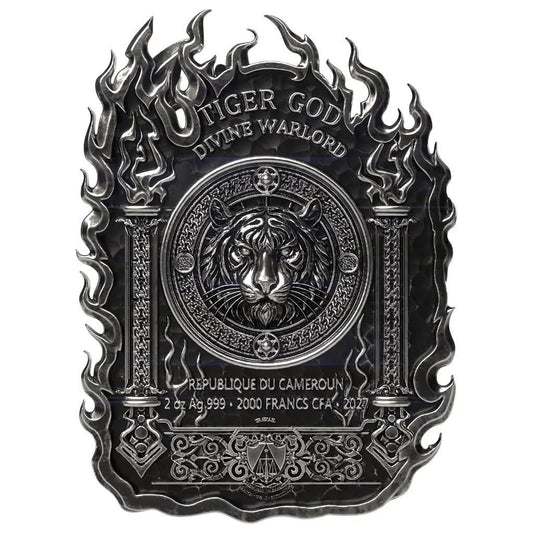2027 Cameroon Tiger God Divine Warlord 2 oz Silver Coin
