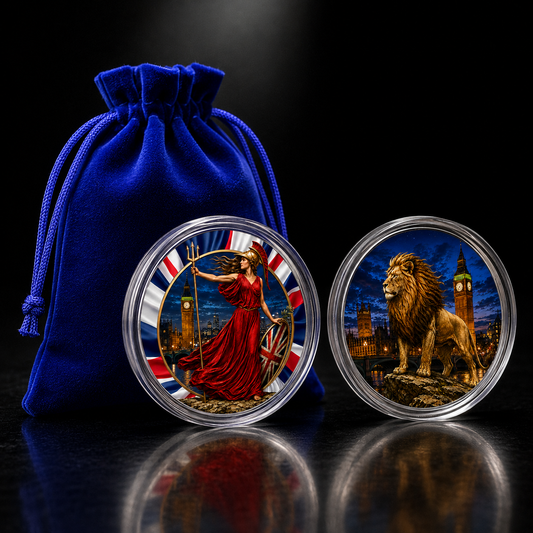 In Stock! 2023 Britannia "A Night in Britannia" Colorized 1Oz .999 Fine Silver Coin