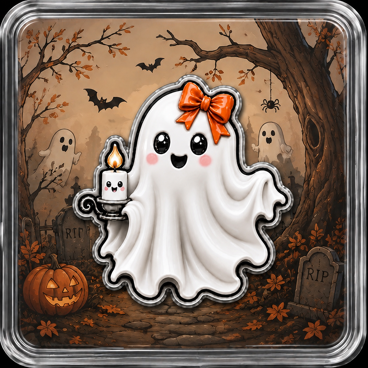 LITTLE MISS BOO 1 oz Copper Silver Plated in Capsulate