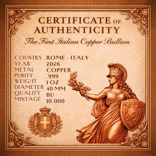 In Stock! The First Italian 1 oz Copper Round High Relief