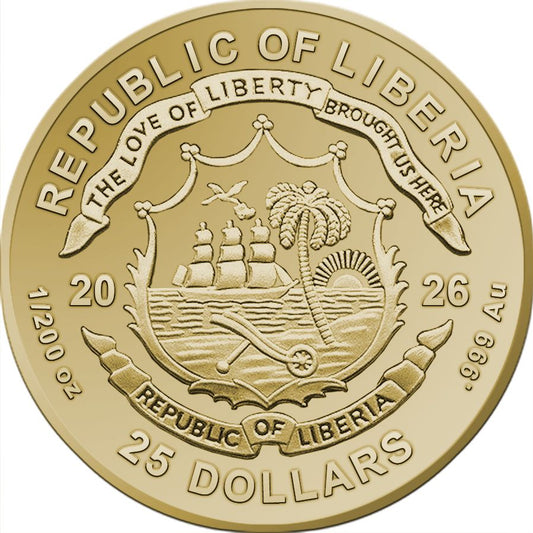 In hand! 2026 Liberia Statue of Liberty Proof 1/200 oz Gold Coin (2,500 Mintage)