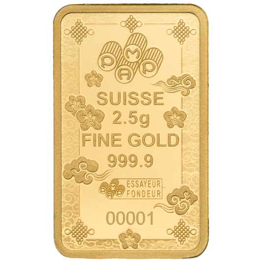 Estimate! 2026 PAMP Lucky Cat 2.5 Gram Gold Proof-Like Bar in Assay Card