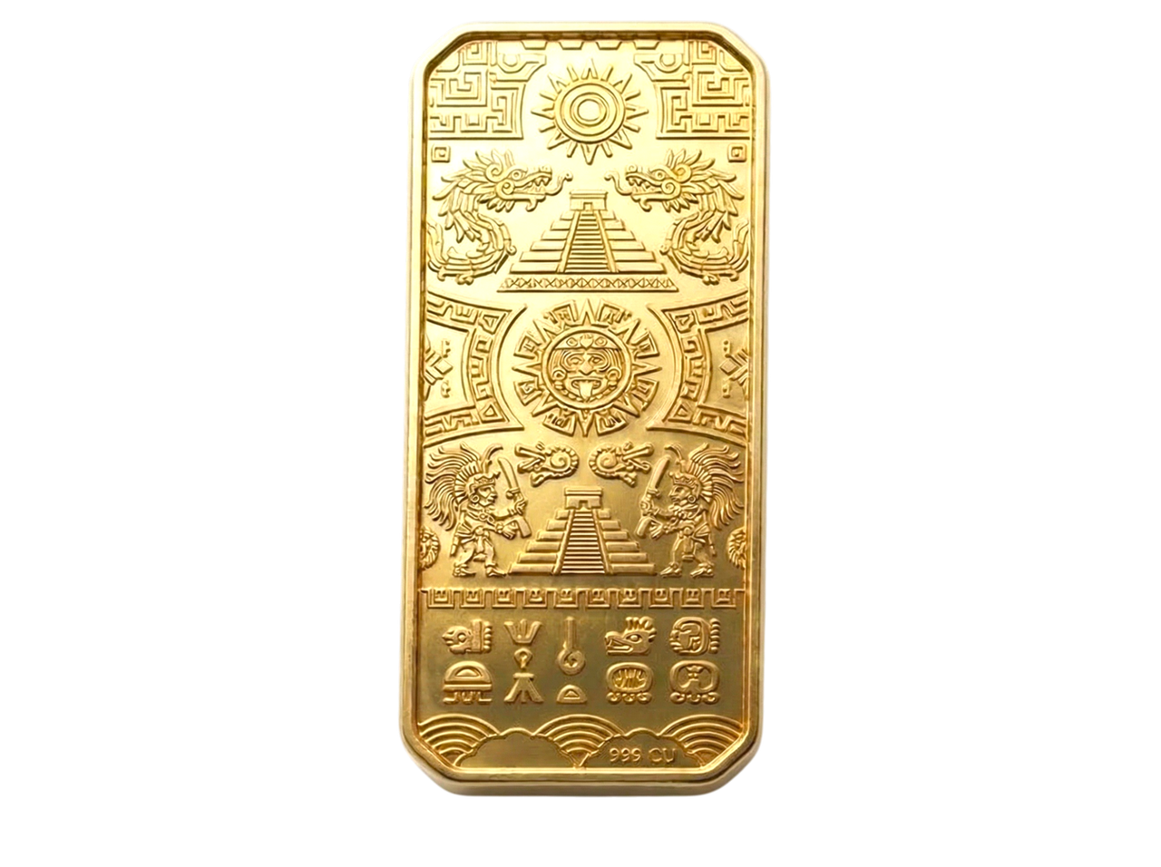 Ancient Legacies Aztec Empire 24k Gold Gilded 5 oz Copper Medal (03/18)