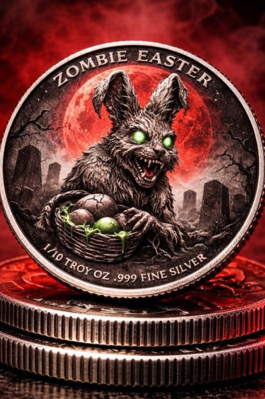 Zombie Easter Colorized 1/10 oz Silver Round (03/18)