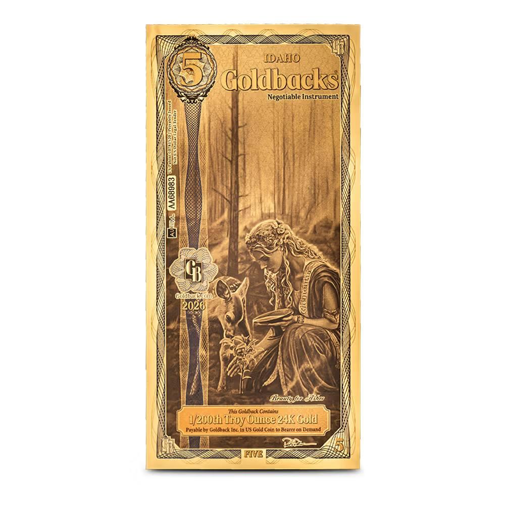 Estimate! Goldback $5 - Contains 1/200 oz of .999 fine gold