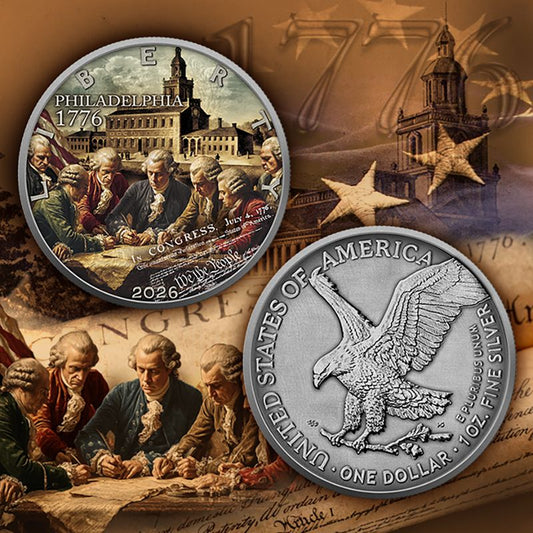 In Stock! 2026 U.S. Silver Eagle American Independence Past Edition 1 oz SIlver Coin