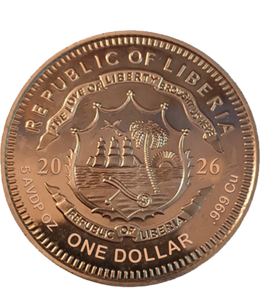 2026 Liberia Shipwreck Colorized 5 oz Copper Coin (03/25)