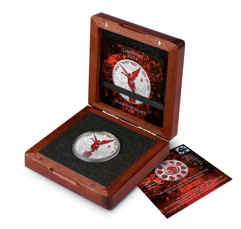 2024 Mexico Libertad Diamond Dust Fire Edition 1 oz Silver Coin (03/27)