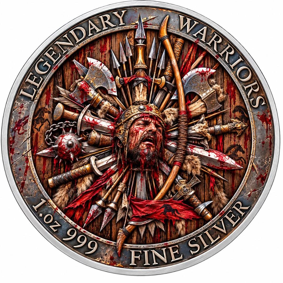 Legendary Warriors Attila the Hun - Keeper of Heads 1 oz Silver Medal