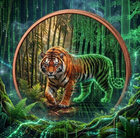 2025 Nature Tiger Hi Relief Proof and Enhanced Finish 5oz .999 Fine Copper